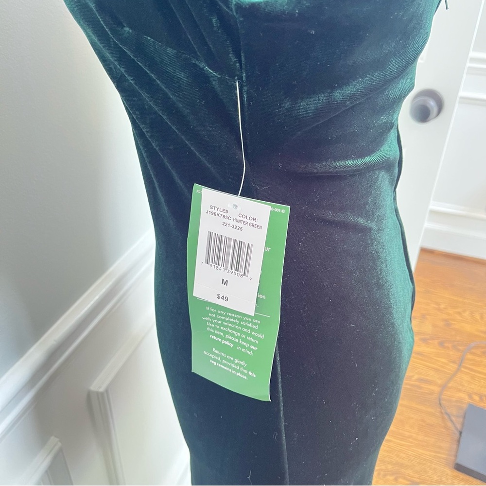 B. Smart Emerald Velvet Mini Dress M - Picture 5 of 6